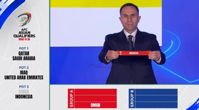 Indonesia masuk Grup B ronde 4 Kualifikasi Piala Dunia 2026 Zona Asia. (YouTube AF Asian Cup)